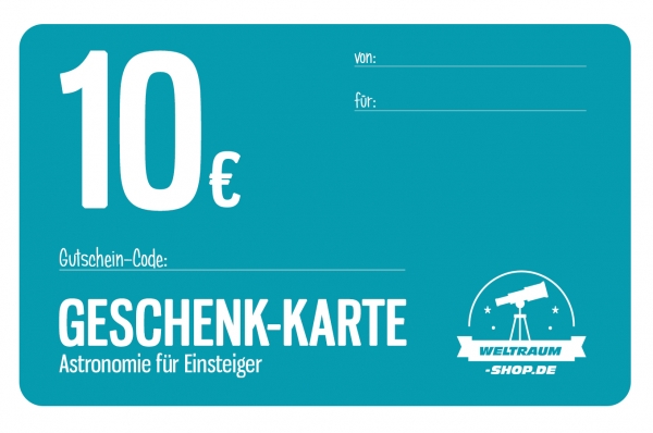 Weltraum-Shop.de Geschenk-Karte im Wert von 10 Euro (per E-Mail)